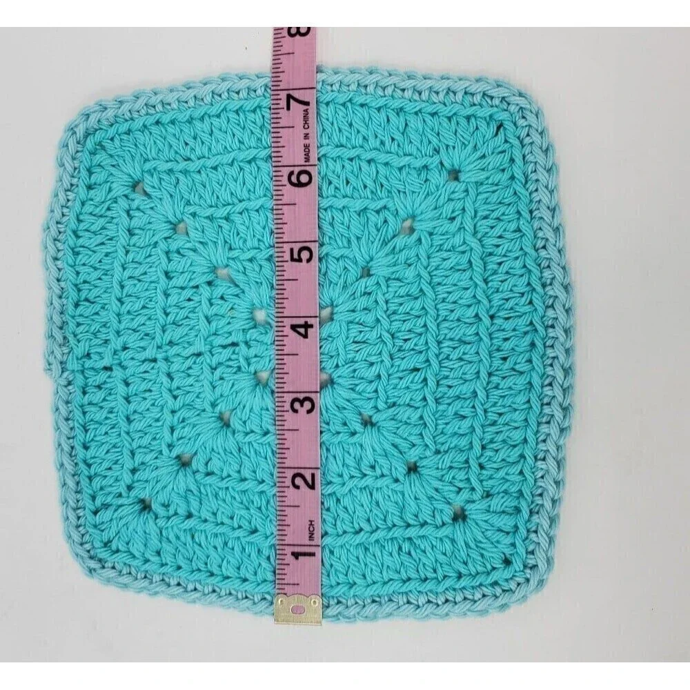 VINTAGE HANDMADE CROCHET POT HOLDER LOT OF 7 PINK GREEN BLUE 1970S 1980S